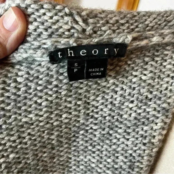 Theory Merino Wool blend Open Cardigan Sweater Women Small Gray Casual Career - Picture 8 of 9